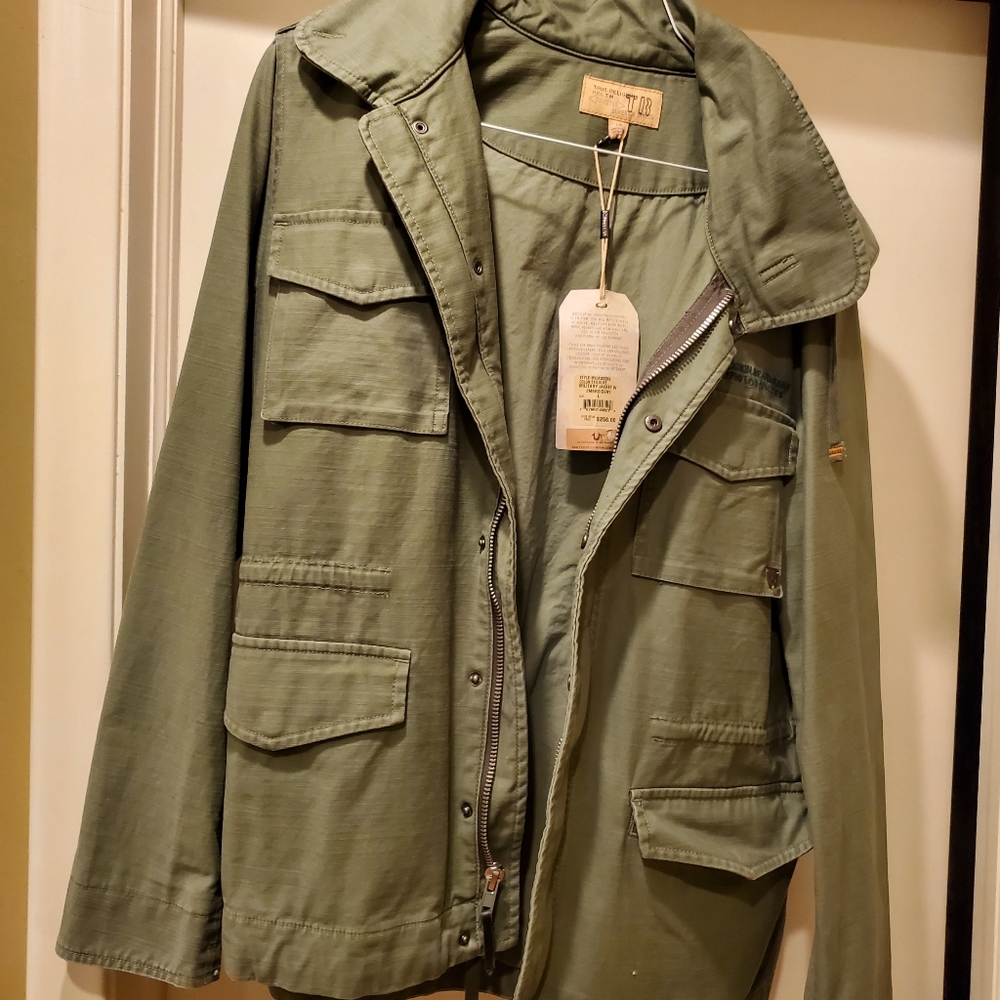 True Religion military jacket L NWT